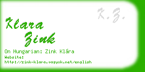 klara zink business card